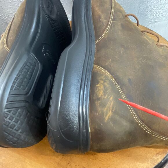 Dr Comfort Leather Chukka Boots Men 14M Brown Casual Lace Up Comfort Sole Preppy main image 4